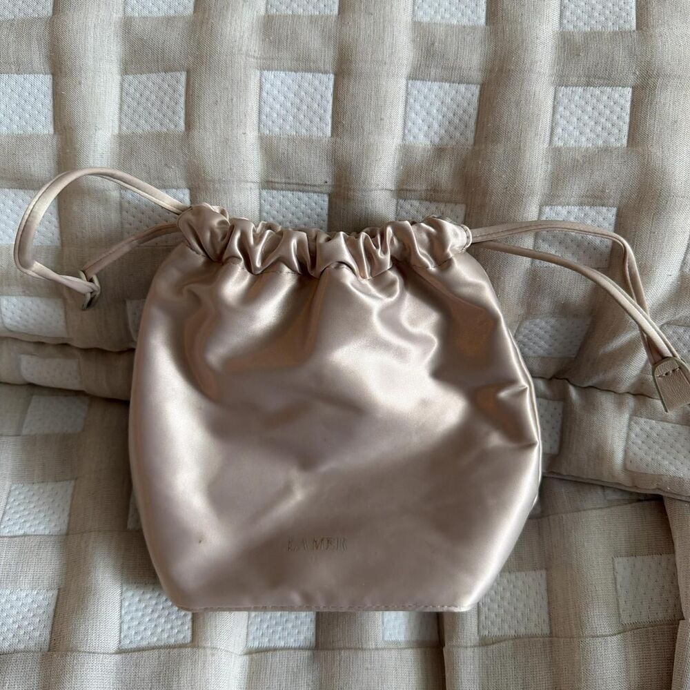 La Mer  satin mini bucket makeup bag